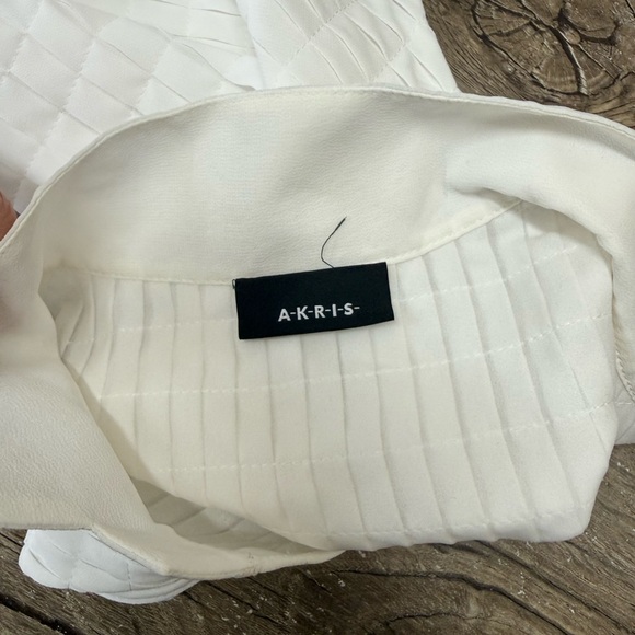 Akris Women's White Sleeveless Asymmetric Babydoll‎ Blouse Size 6 - Picture 5 of 8